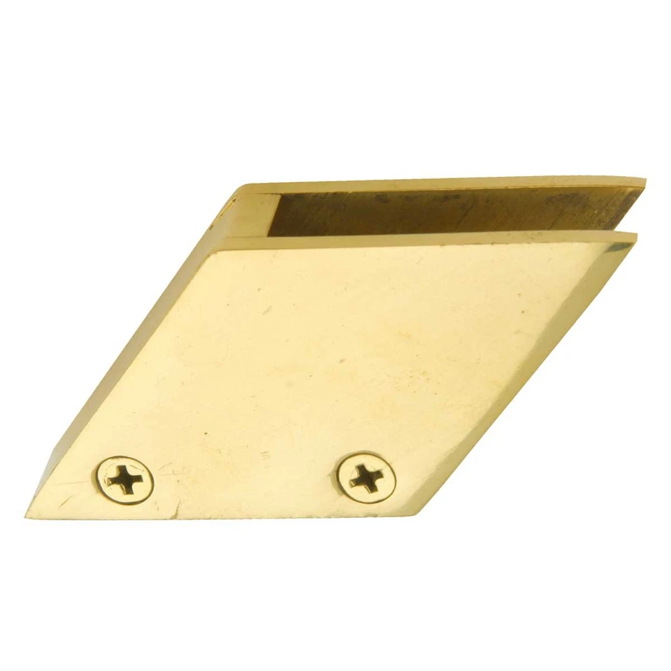 RENOVATORS SUPPLY MANUFACTURING Solid Brass Glass Railing Clip Holds 3/8" Glass | Renovator's Supply