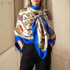 RARE VINTAGE HERMES Silk Scarf "Les Tambours" Carre 90 designed by Joachim Metz