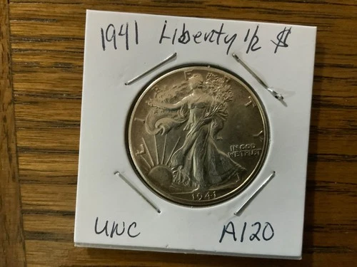 1941. Walking Liberty Half Dollar High Grade UNC details A120