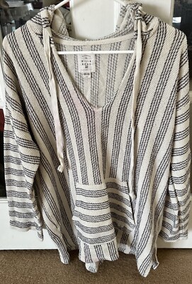 Billabong Beach Hoodie Womens Colorful Knit Pullover Mesh Cotton