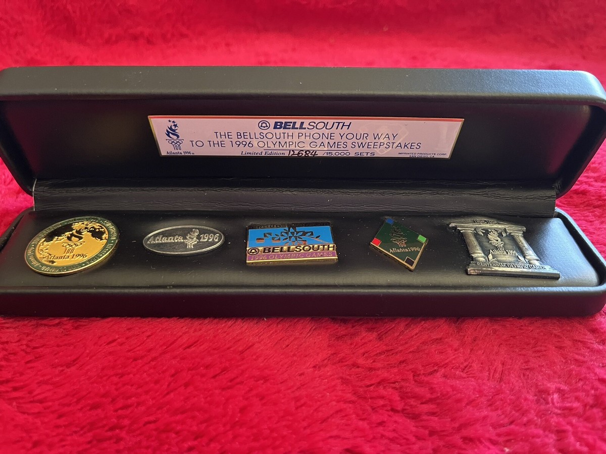 1996 Bellsouth Phone set of 5 Atlanta 1996 Olympic Games pins LE