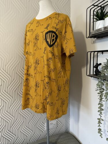Warner Bros Looney Tunes Yellow Character Print T Shirt Size XL BNWT Vintage - Picture 2 of 9