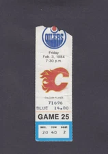 1983-84 OILERS vs CALGARY FLAMES GAME 25 WAYNE GRETZKY TICKET STUB 2/3/84 DNP