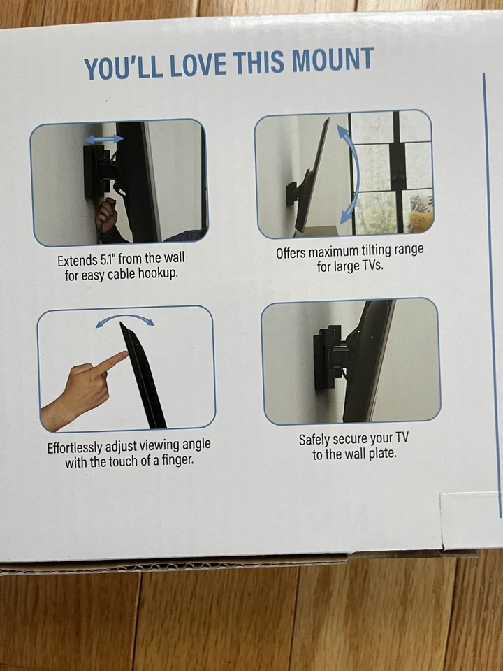 Sanus выдвижное наклонное настенное крепление для телевизоров 32-85 дюймов - VESA 800x400 - Изображение 4 из 4