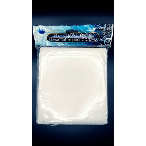 Individual CD DVD Holders Sleeves Polypropylene Double Sided Index Opening 36pc