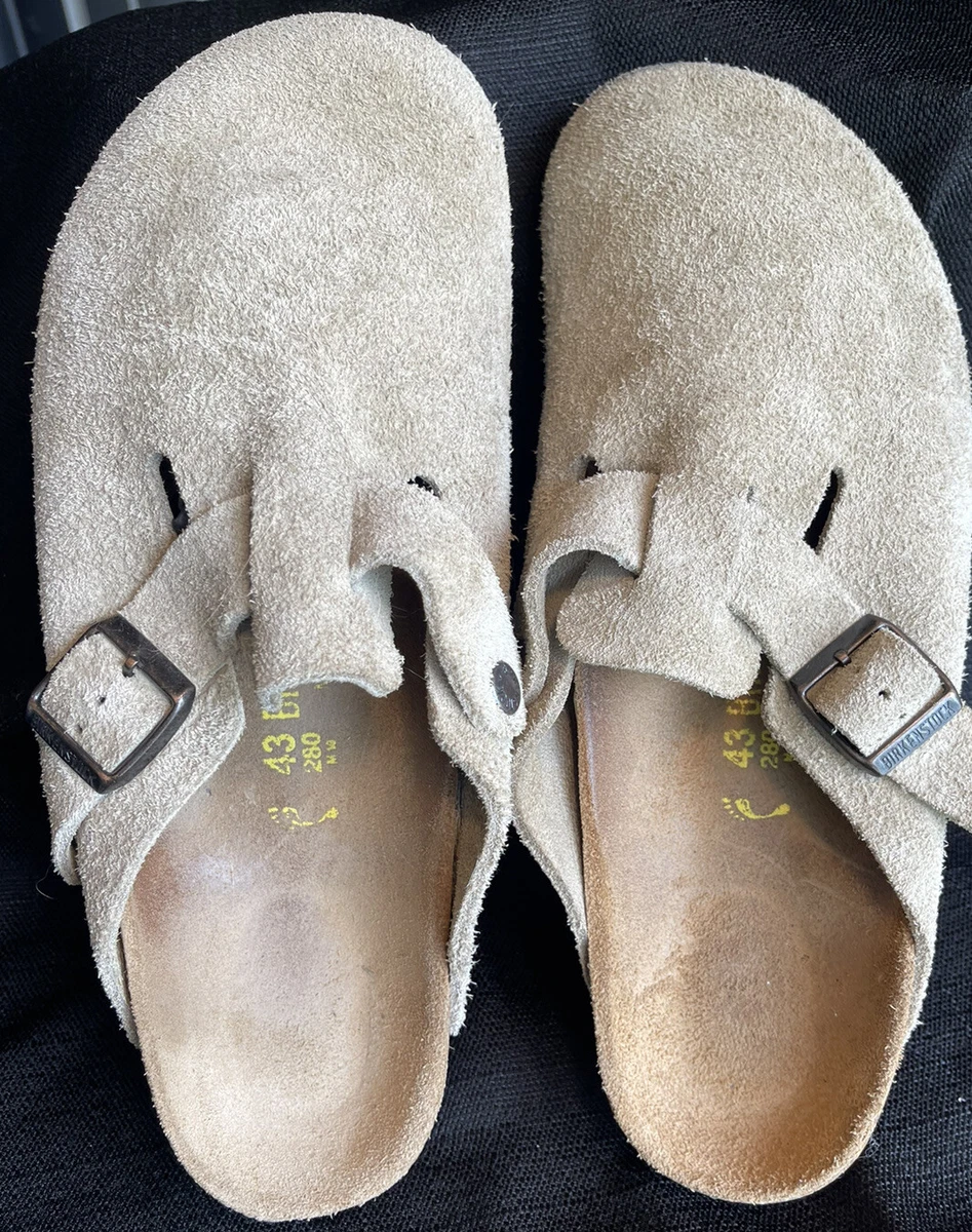 Birkenstock Boston Men's Clog Taupe Suede Size EU 43 US Mens 10 | eBay