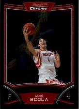 2008 Bowman #28 Luis Scola Chrome X-Fractors Great