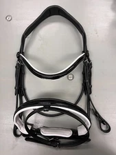 Halter Ego Black Patent Leather Snaffle Bridle. Size XFull
