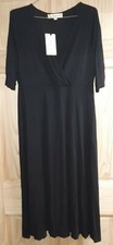 HONGYU AMY WOMENS PLUS SIZE SUMMER V-NECK CASUAL MIDI DRESS BLACK LARGE uns nip