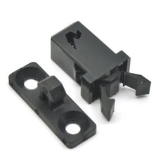 Cabinet Cupboard Plastic Non-Magnetic Push Touch Latch Black 25mm Length 5pcs