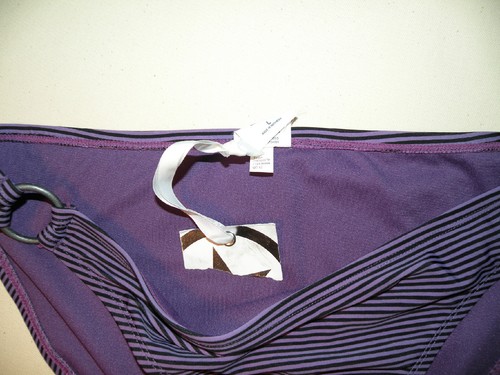 Fondo de bikini Converse One Star rayas púrpura y negro talla grande L juniors - Imagen 2 de 6