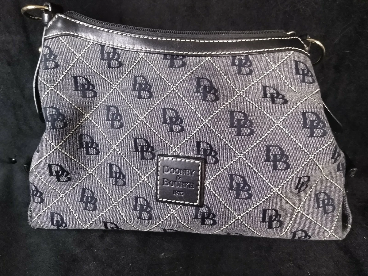 Dooney Bourke Black Signature Logo Shoulder Bag Handbag Purse