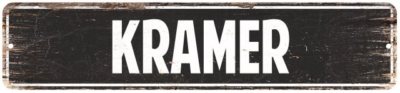 KRAMER Personalized Street Sign Home Decor Chic Gift 4x18 104180003318