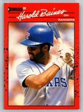 💎1990 Donruss Baseball #402 Harold Baines - Texas Rangers💎