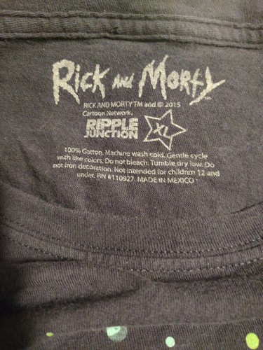 Rick and Morty UFO Space Ship Adult Swim unisex Childs XL T-Shirt - Picture 5 of 6
