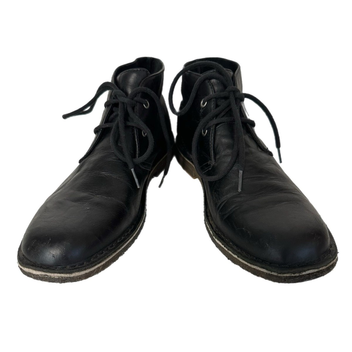 UGG Leighton Black Leather Chukka Boot UGG Leighton Mens Black Leather Chukka Ankle Boots Laces  main image 2