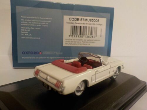 Model Car, Ford Mustang Convertible - 1965 White 1/87 New Oxford - Picture 2 of 2