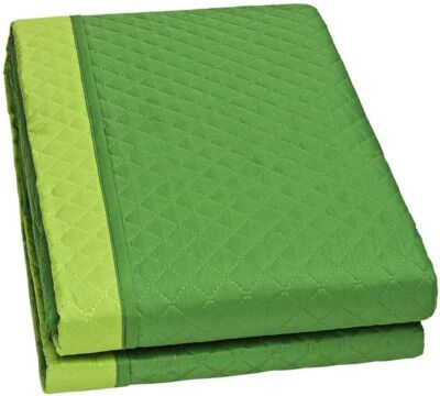 Copriletto Trapuntato Singolo In Microfibra - Verde/Verdino Double-Face - Estivo E Leggero - Foto 12