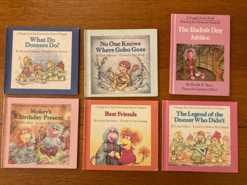 6 Vtg Jim Hanson’s Fraggle Rock Books Weekly Reader Doozers Gobo Mokey Red