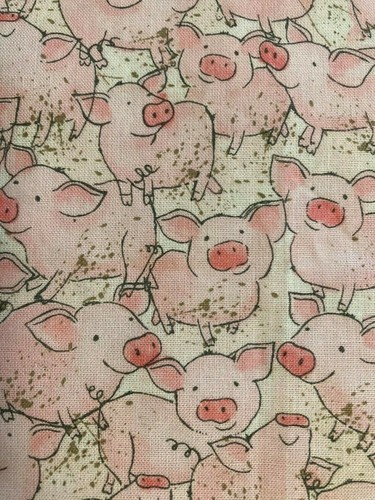 Packed in Piggies on White Background.Pleated.Reuse.Cotton.Mask. - Picture 5 of 5