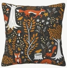 Fox Squirrels Fall Christmas Throw Pillow Cover Winter Holiday Home Decor