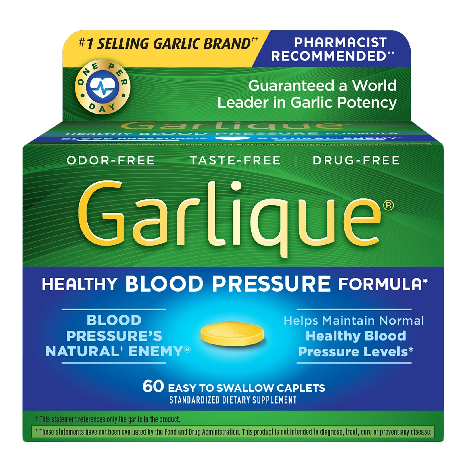 Garlic Extract , Healthy Formula, Odorless & Vegan, 60 Caplets