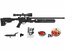 Hatsan Factor RC PCP .25 Cal Side Lever Air Rifle with Scope and Pellets Bundle