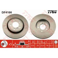 TRW 2X Bremsscheibe Vorne 325 BelüFtet FüR BMW 3Er Cabriolet E46 DF4166