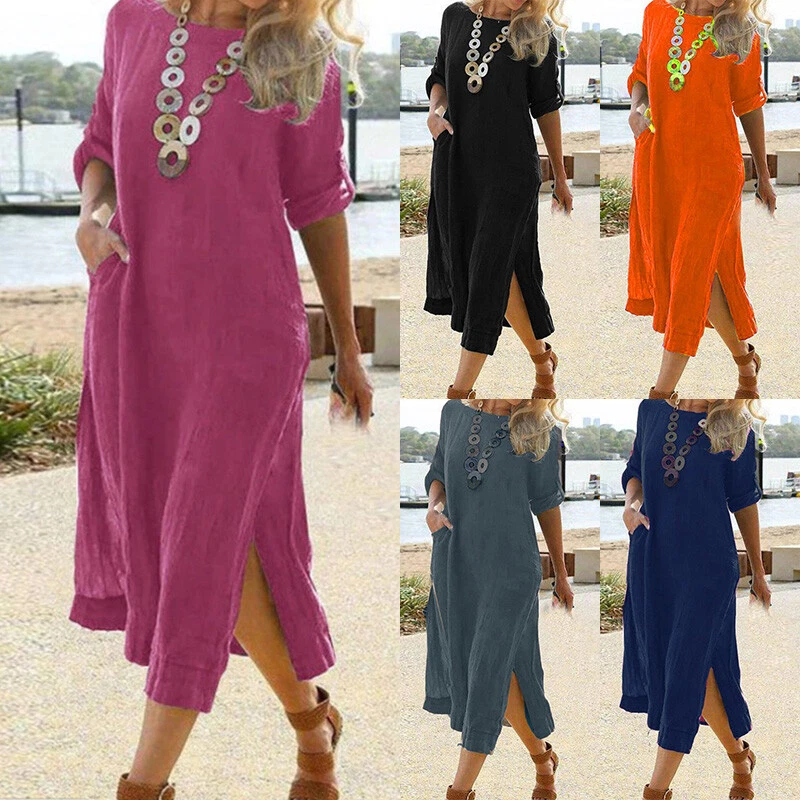 Casual cotton midi dress sale