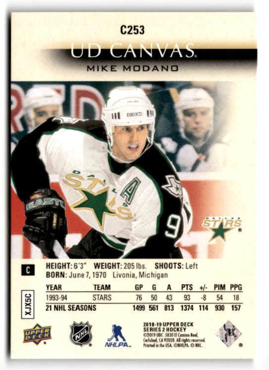 2018-19 Upper Deck Canvas #C253 Mike Modano RS (ref 206866) - Image 2 of 2