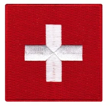 SWITZERLAND FLAG PATCH SWISS CROSS Confoederatio Helvetica embroidered iron-on