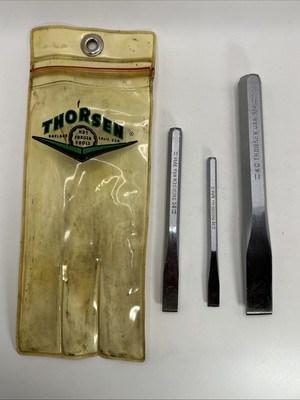 Vintage Thorsen 1C, 2C, 4C Chisel Set Made In Oakland CA. Lots Of Wear On 2C