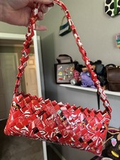 Vintage Coca Cola Shoulder Bag Made with Labels From Soda Bottles Made In USA