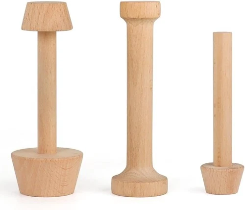 3 Pcs Wooden Tart Tamper Set, Double Side Pie Pastry Dough Tampers, DIY Cake Egg - Picture 1 of 7