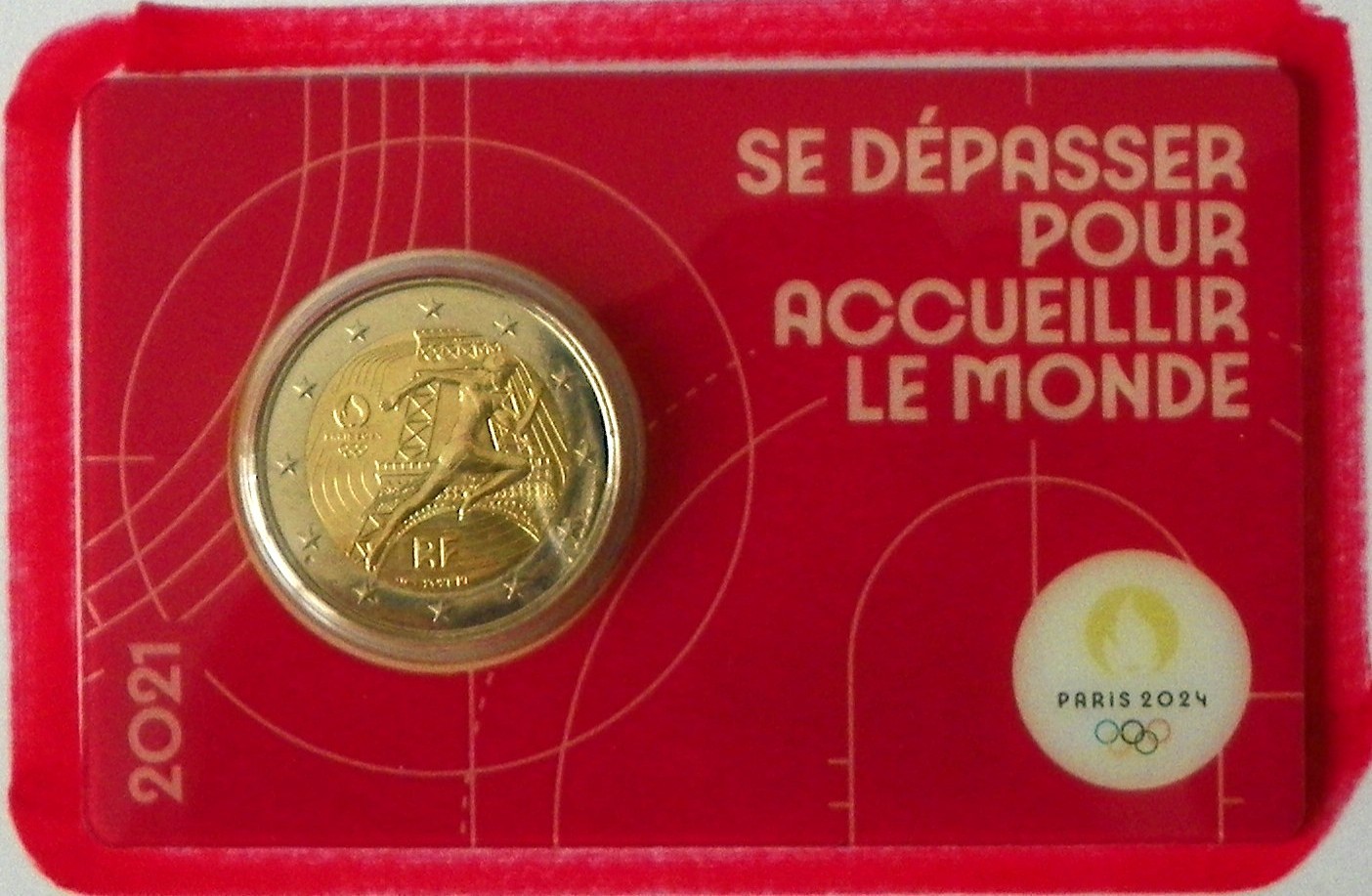 FRANCE - Coincard - 2 euros Jeux Olympiques de PARIS 2024 - Année 2021 - ROUGE