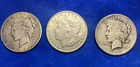 1928-P & 1921-P Peace Dollar & 1921 Morgan Dollar, Lot of 3, 2 Key Dates XF-VF