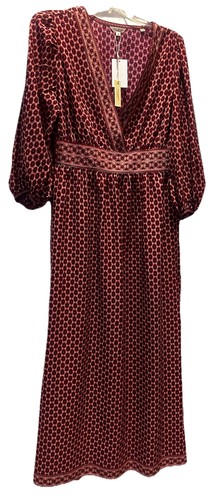 NWT Max Studio Floral V-Neck Boho Maxi Dress Pockets Medium NEW $198 MSRP