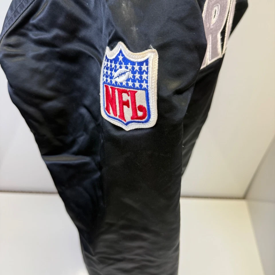 Vtg Starter NFL Oakland Raiders Satin Bomber Jacket Mens Sz M USA Snap Up - Image 4 of 4