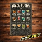 Vintage Bar Shots Menu Metal Tin Sign Retro Pub Home Wall Art Plaque 8x12