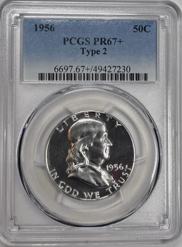 1956 Franklin Half Dollar Ty 2 Proof PCGS PR67+ Superb Eye Appeal Strong Strike