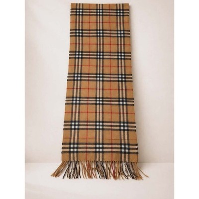Authentic Burberry Classic Check Cashmere Scarf Beige