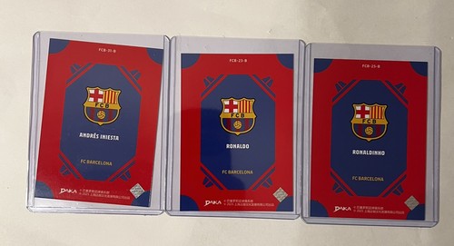 Barcelona Legends Ronaldo - Ronaldinho - Iniesta - Daka Set of 3 Cards - Mint