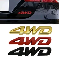 Car Accessories 4WD Logo Emblem 3D Metal Sticker Side Fender Badge Decal Sticker
