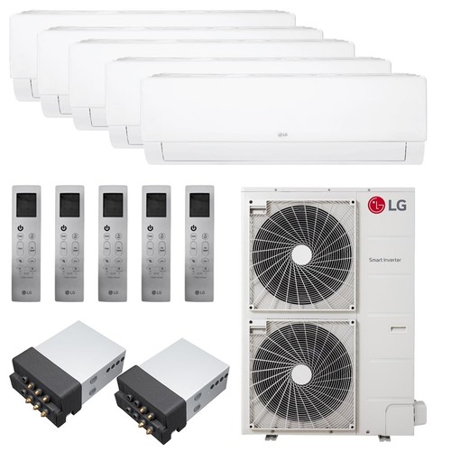 LG Ductless Mini Split Heat Pump System - 5-Zone - 60k BTU Outdoor - 7k + 12k...