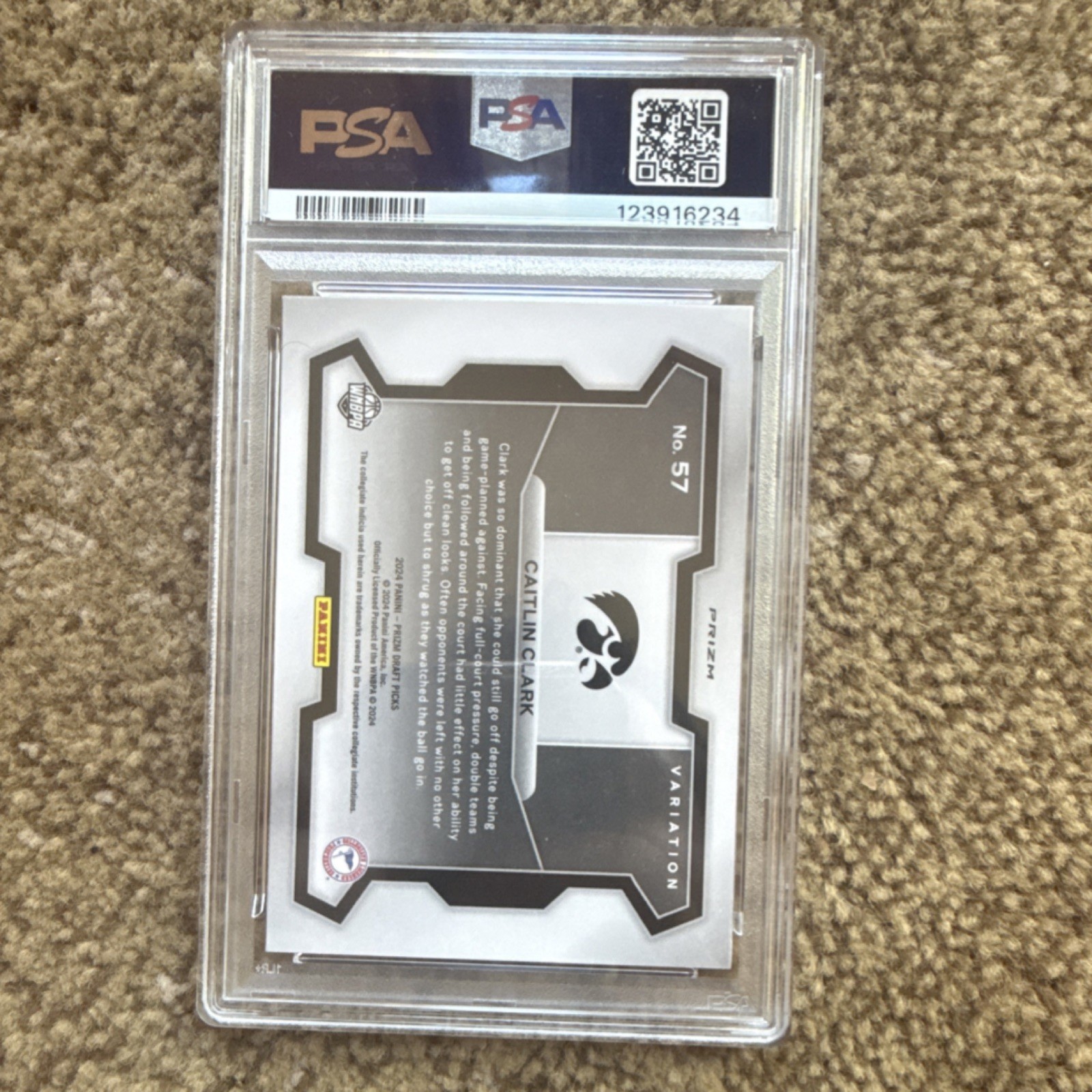 Panini 2024-25 Prizm Draft Picks Caitlin Clark #57 Red Ice RC PSA 10 view 2