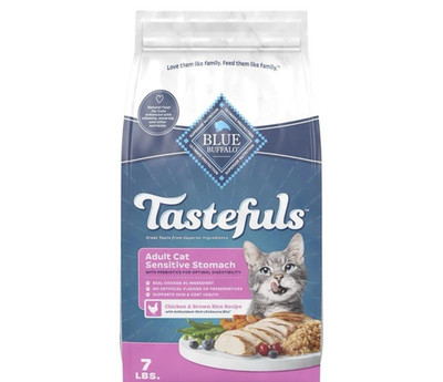 Blue Buffalo Tastefuls Adult Dry Cat Food 7 Pounds Sensitive Stomach