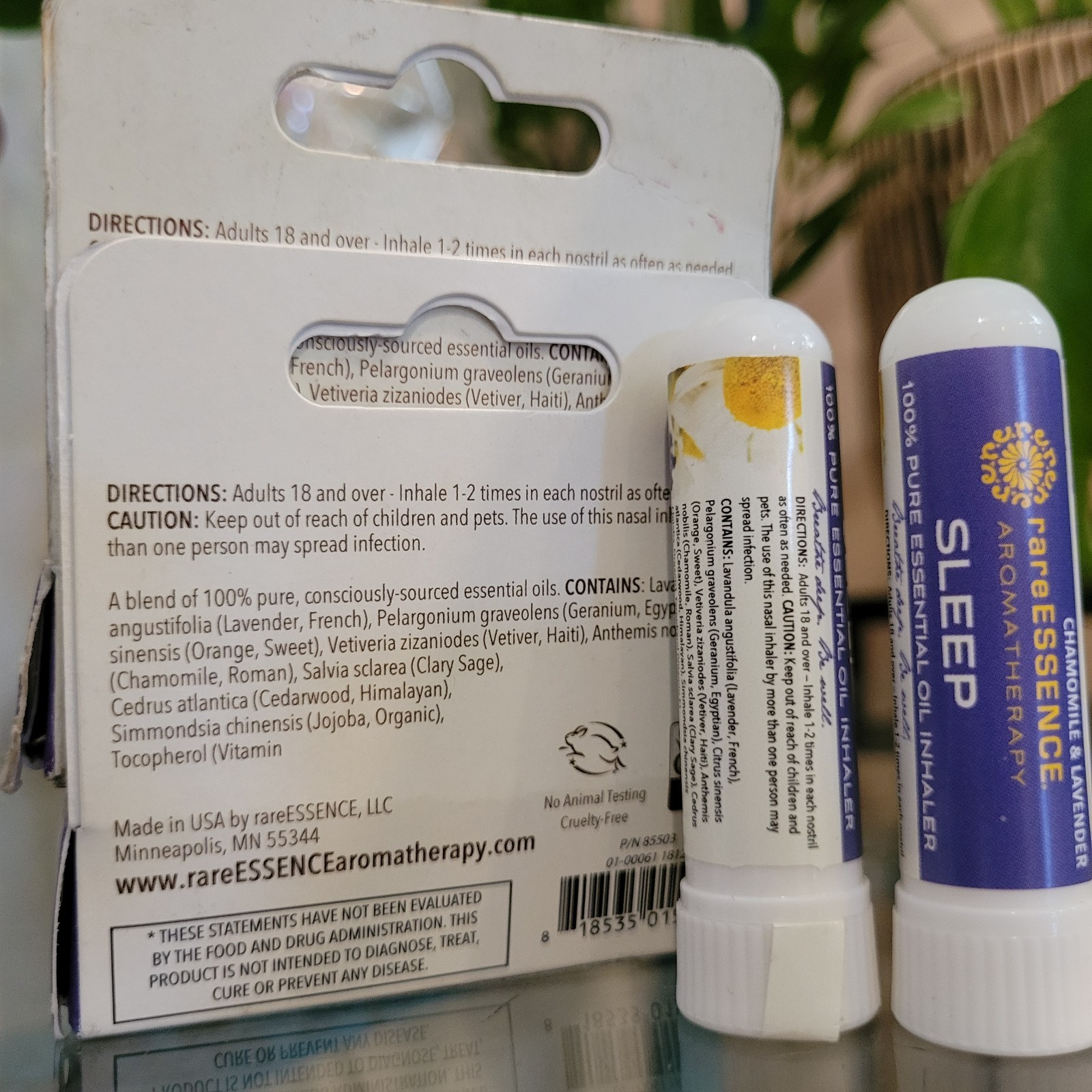 2x RareESSENCE Aromatherapy SLEEP Aroma Inhaler Aid Support Lavender Chamomile 