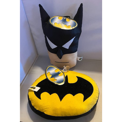 Batman Logo & Batman Plush 1997 Claw Machine Prize Window Cling DC Vintage Tags