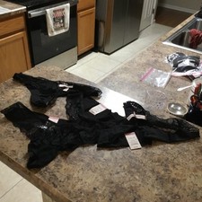 Lot Of 4 AUDEN Lace Thong Black Ladies Underwear/Panties NWT Size L 12-14 