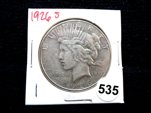 1926-s PEACE $1 Dollar Coin #1 90% Silver San Francisco Mint Looks VF+ Condition